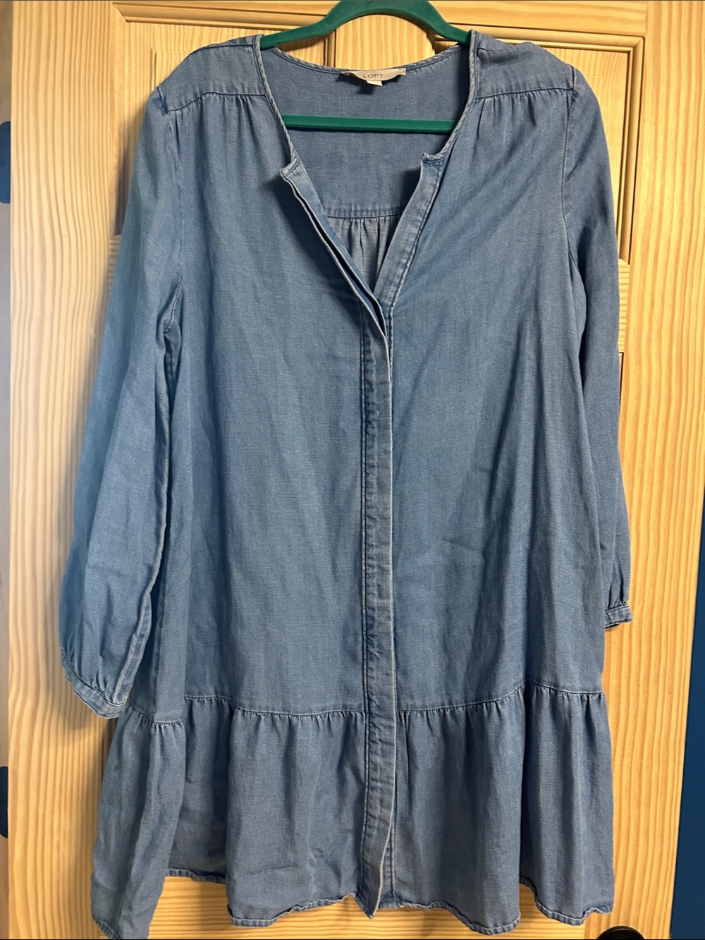 Women’s Loft Light Wash Denim Tunic Dress XL